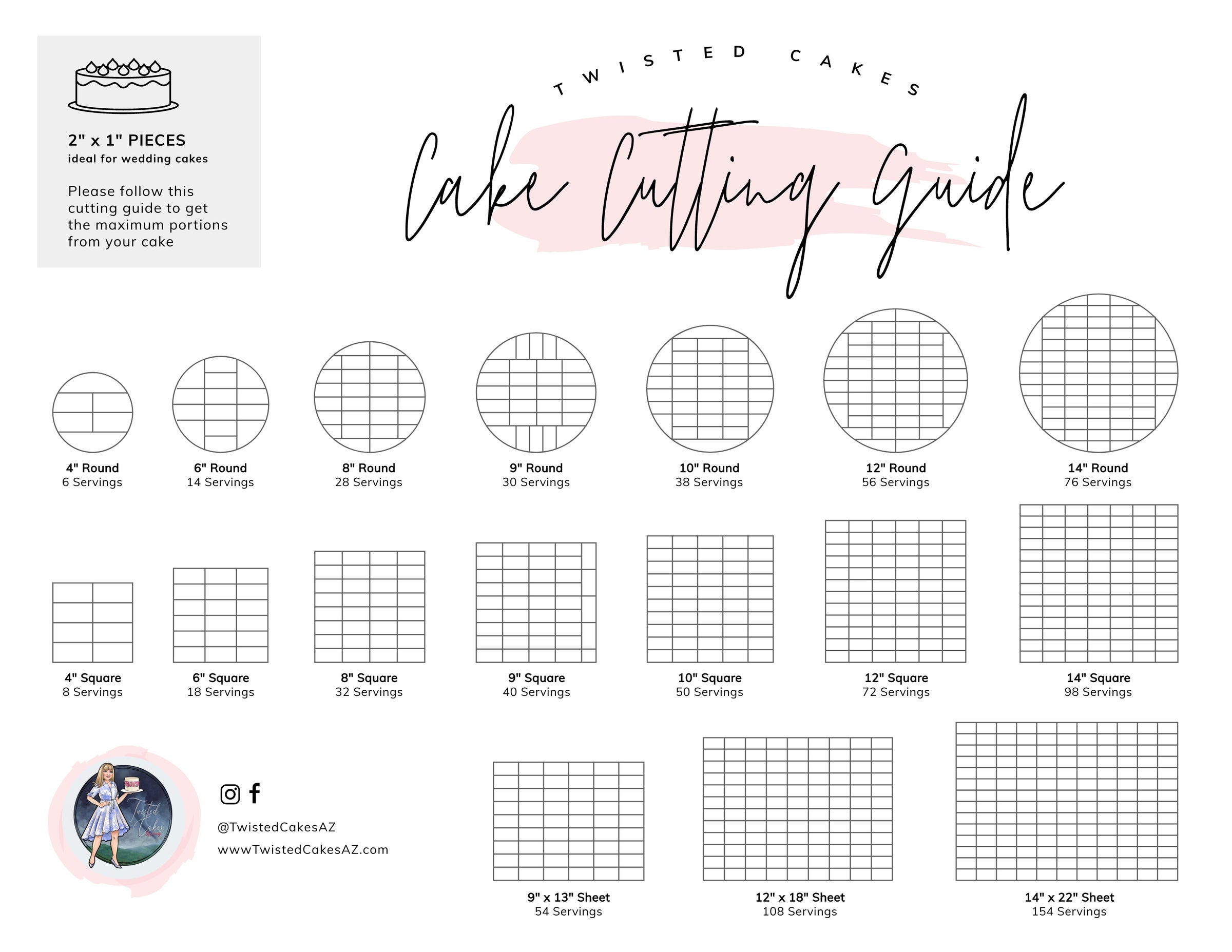 Photo Cake Guide Cake Cutting Guides | Twisted Cakes by Linsey